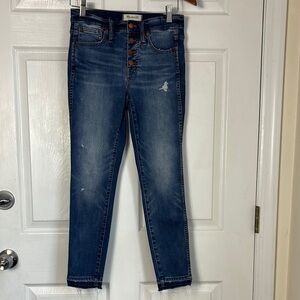 MADEWELL 10” High Rise Skinny Jeans size 26 Button fly jeans